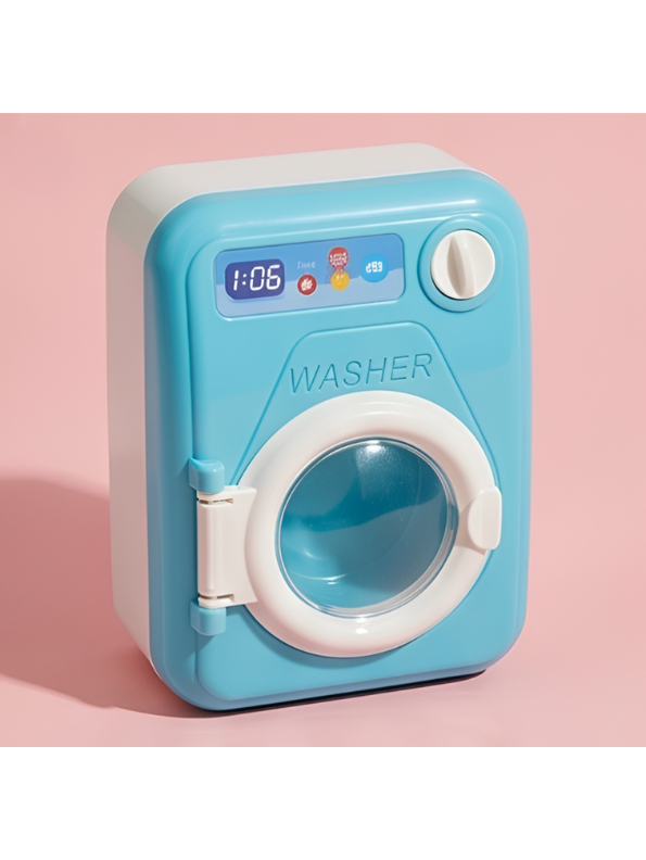 My Little Laundry Day Playset | Blue Interactive Toy Washer & Ironing Board Set for Kids LMI15262