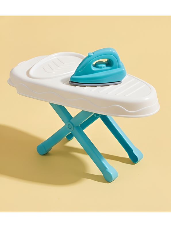 My Little Laundry Day Playset | Blue Interactive Toy Washer & Ironing Board Set for Kids LMI15262
