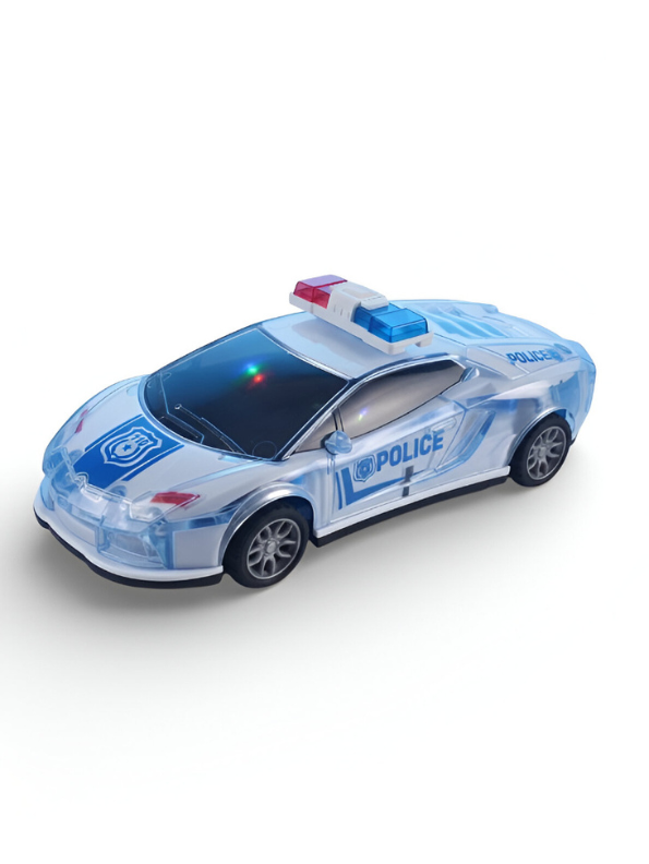 Electronic Transparent Police Car Toy for Kids – LED Lights & Sound Effects