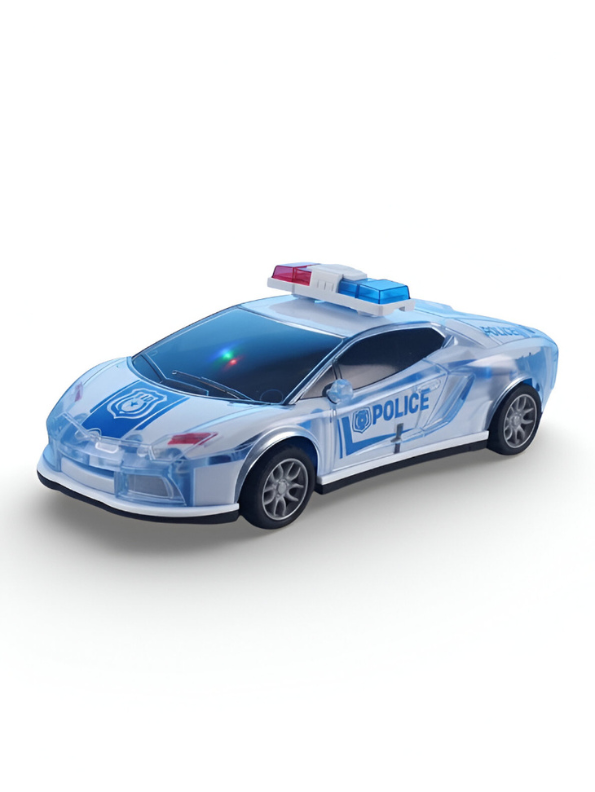Electronic Transparent Police Car Toy for Kids – LED Lights & Sound Effects
