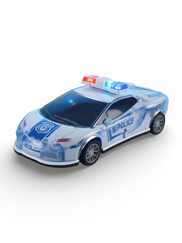 Electronic Transparent Police Car Toy for Kids – LED Lights & Sound Effects