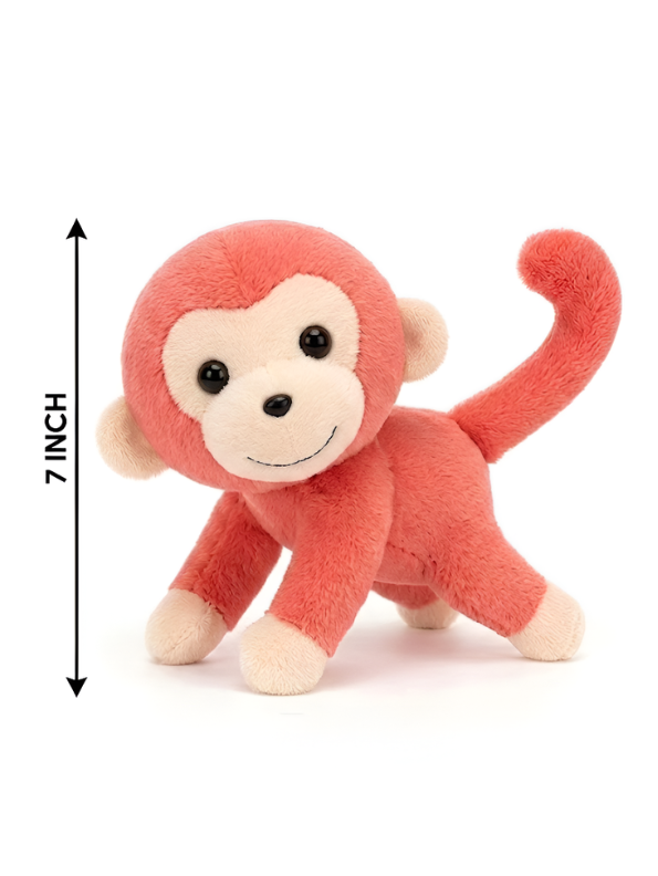 Cute Red Monkey Plush Toy – 7-Inch Soft Stuffed Animal for Kids & Toddlers ST11917