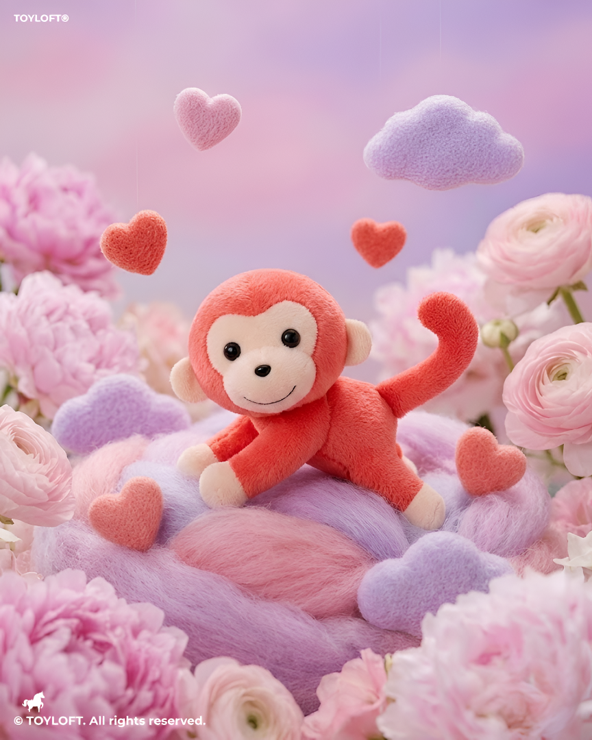 Cute Red Monkey Plush Toy – 7-Inch Soft Stuffed Animal for Kids & Toddlers ST11917