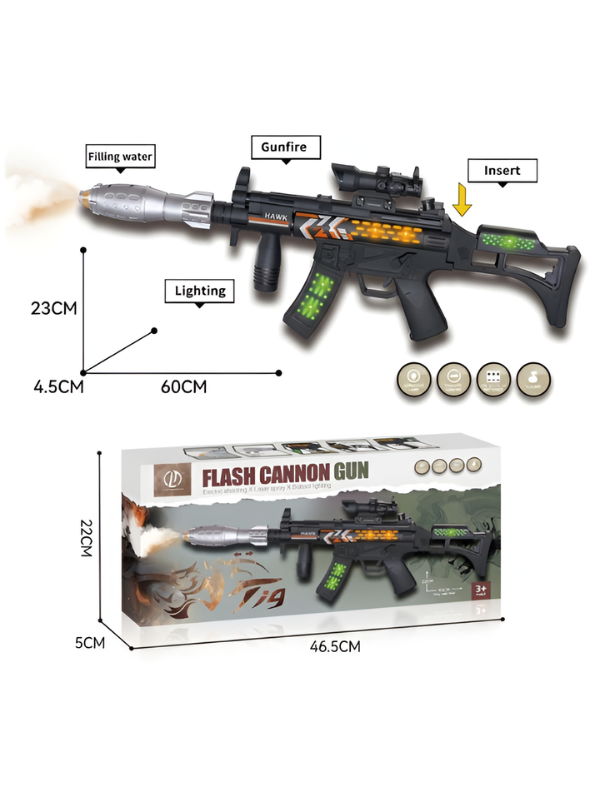PUBG Flash Cannon Toy Gun with Realistic Smoke Effect MD318