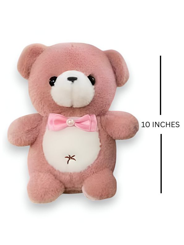 BROWN- FluffBear Plush Teddy – 10 Inch Ultra-Soft & Fluffy Stuffed Bear Pillow | Ultimate Comfort and Cuddles for kids - MS14458