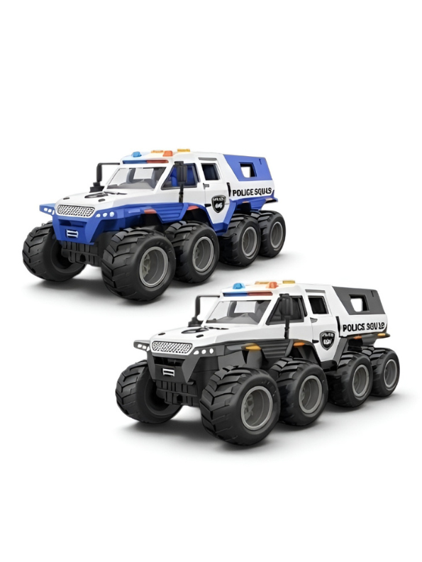 Pack Of 2 8-Wheeler Police Monster Truck with Lights & Sounds MD552