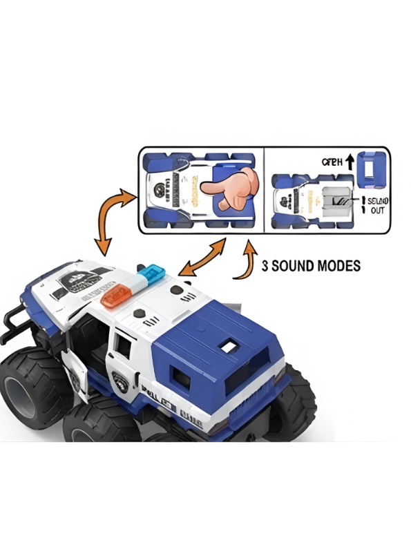 Pack Of 2 8-Wheeler Police Monster Truck with Lights & Sounds MD552
