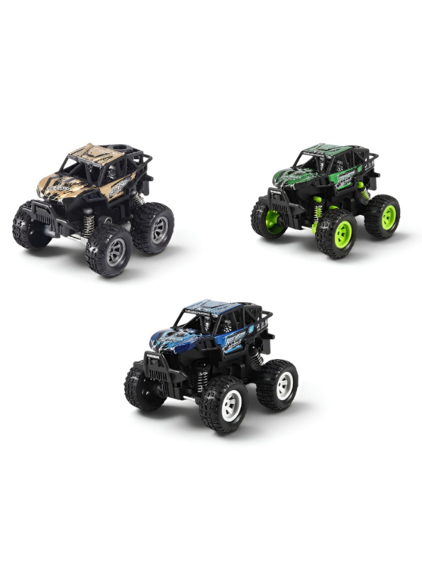 Pack Of 3 Mini 4x4 Off-Road Rock Crawler Monster Truck Toy Car | Pull-Back Friction Vehicle | Durable Off-Road Jeep Toy for Kids LMI15800