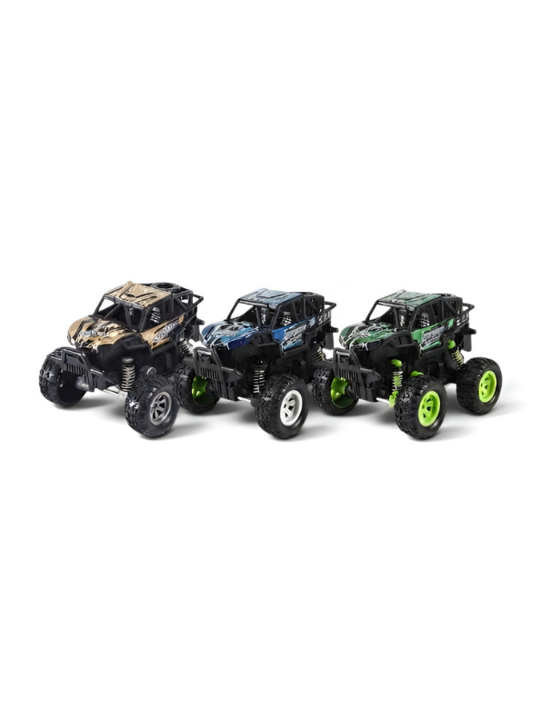 Pack Of 3 Mini 4x4 Off-Road Rock Crawler Monster Truck Toy Car | Pull-Back Friction Vehicle | Durable Off-Road Jeep Toy for Kids LMI15800