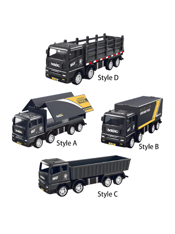 Pack Of 4 Educational Friction-Powered Toy Container Truck Set for Kids TV1684