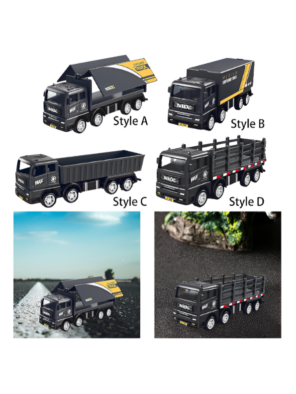 Pack Of 4 Educational Friction-Powered Toy Container Truck Set for Kids TV1684