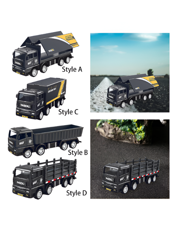 Pack Of 4 Educational Friction-Powered Toy Container Truck Set for Kids TV1684