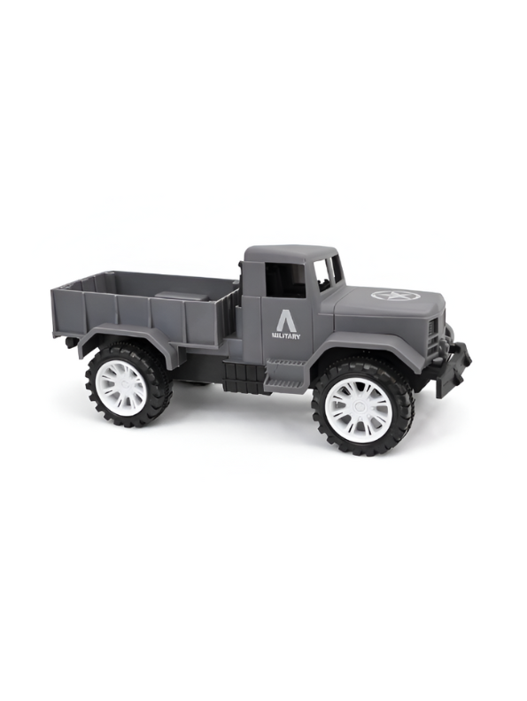 Pack of 2 Military Toy Trucks - Friction Powered Army Transport Vehicles with Big Wheels LMI9230.