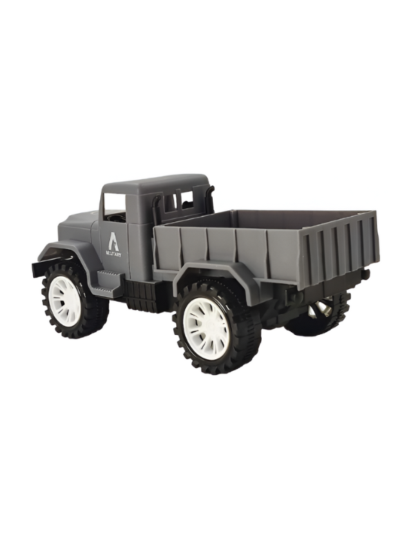 Pack of 2 Military Toy Trucks - Friction Powered Army Transport Vehicles with Big Wheels LMI9230.