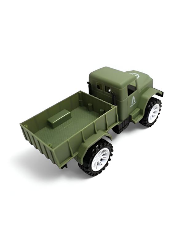 Pack of 2 Military Toy Trucks - Friction Powered Army Transport Vehicles with Big Wheels LMI9230.