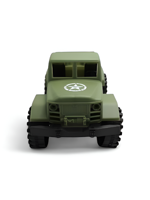 Pack of 2 Military Toy Trucks - Friction Powered Army Transport Vehicles with Big Wheels LMI9230.