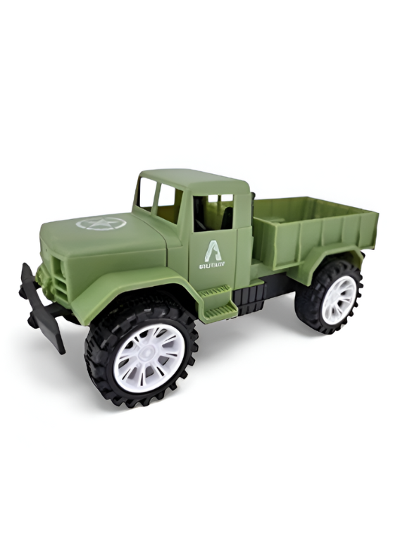 Pack of 2 Military Toy Trucks - Friction Powered Army Transport Vehicles with Big Wheels LMI9230.