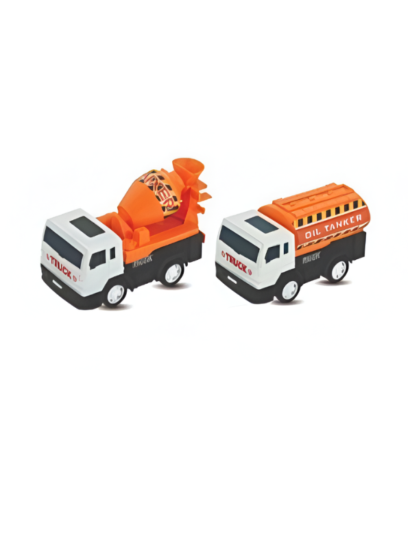 Pack of 2 Mini Friction Powered Construction Truck Toy Set LMI13760.