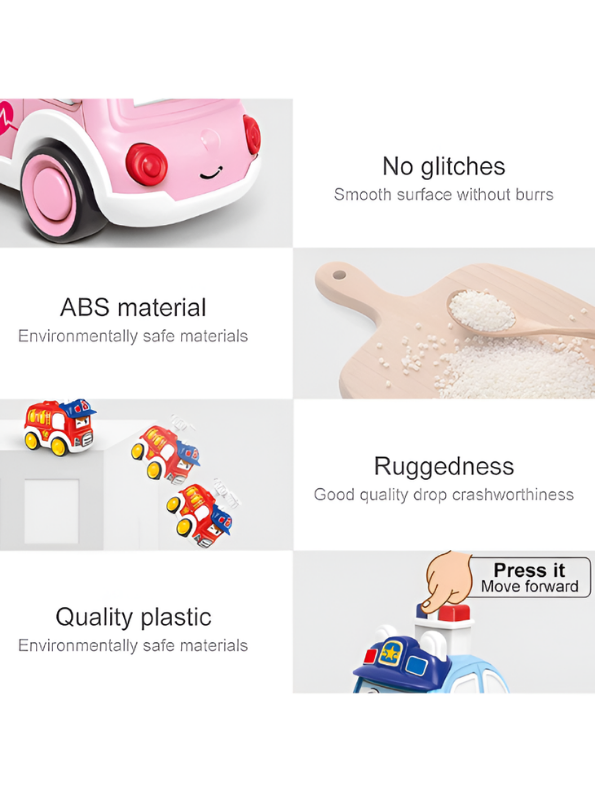 Pack of 2 Press and Go Cartoon Toy Cars MD596.