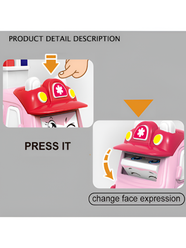 Pack of 2 Press and Go Cartoon Toy Cars MD596.