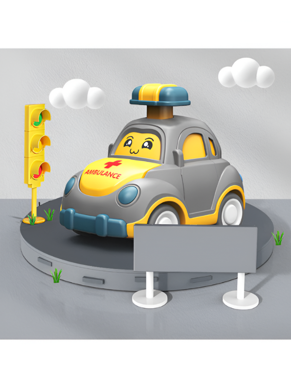 Pack of 4 Emergency Vehicles Toy Set – Ambulance, Fire Engine, Taxi & Police Car for Kids LMI12912.