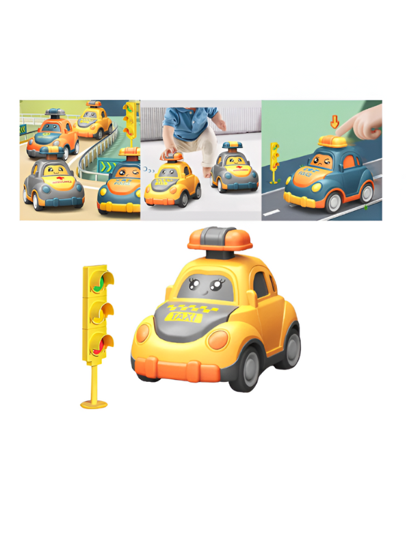 Pack of 4 Emergency Vehicles Toy Set – Ambulance, Fire Engine, Taxi & Police Car for Kids LMI12912.