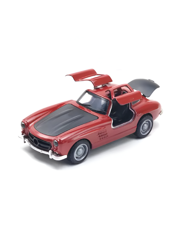 Pack of 4 Mercedes-Benz 300SL Gullwing Diecast Cars – Metal Body Pull Back Toy Vehicles for Kids & Collectors TV4590.