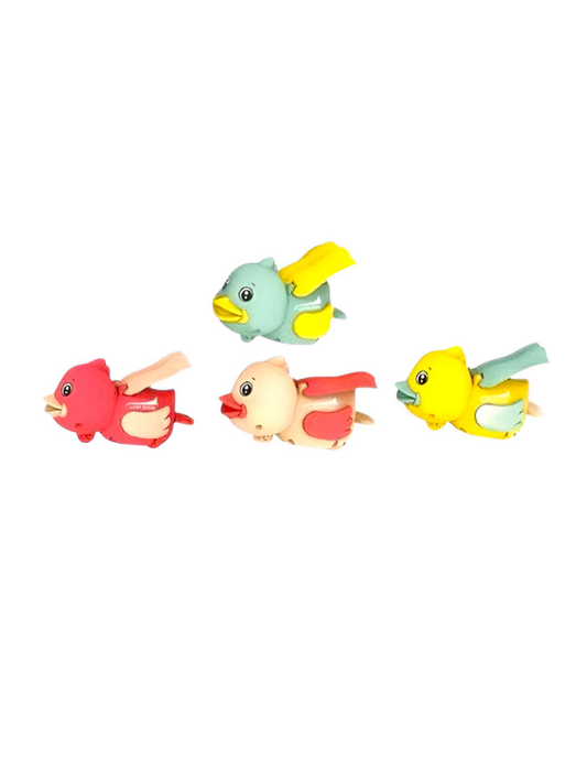 Pack of 4 Press and Go Duck Toys – Friction-Powered Pull Back Crawling Toy Set LMI11775.
