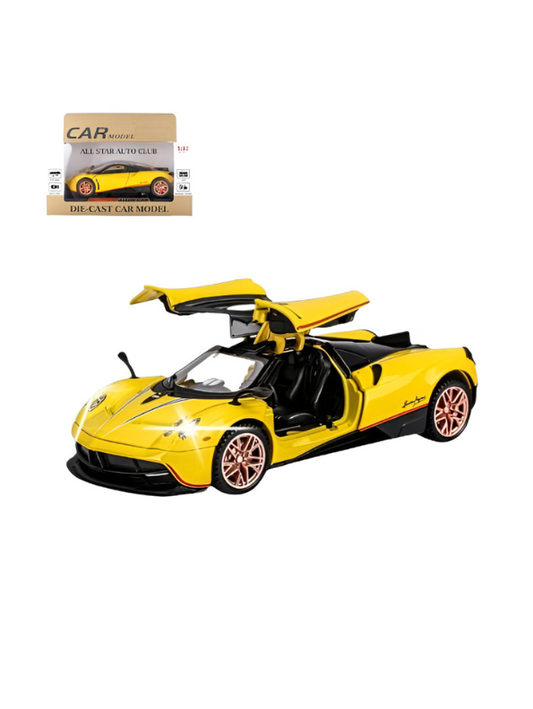 Pagani Huayra Dinastia Diecast Car Model Scale 1:32 – Luxury Hypercar Collectible Replica Yellow LMI15665.