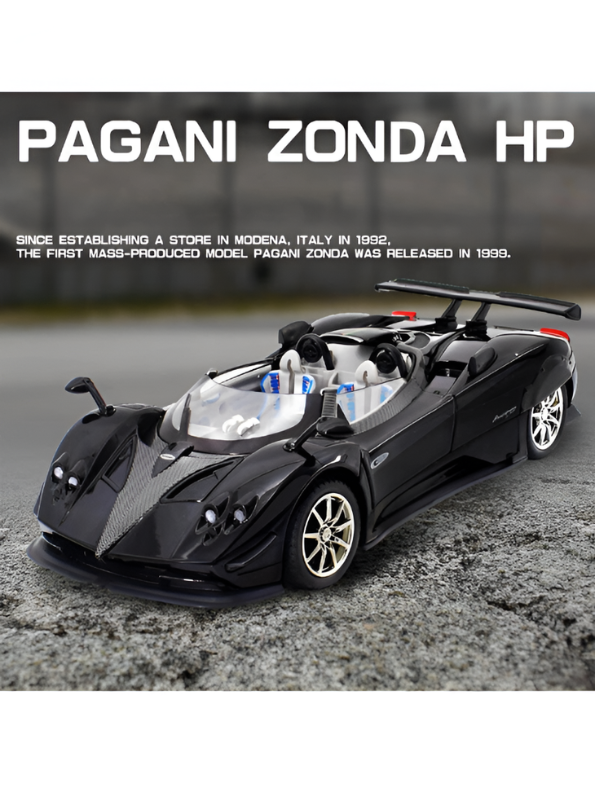 Pagani Zonda HP Diecast Car – High-Quality Scale Model Collectible Car Scale 1:24 Black LMI16328.