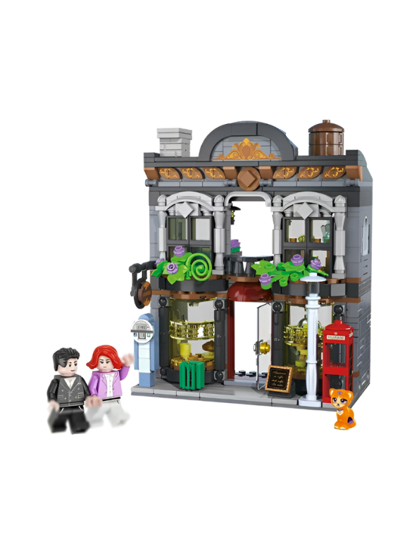 Parisian Coffee Shop Building Blocks Set with LED Lights – Mini City Architecture Toy MD3334.