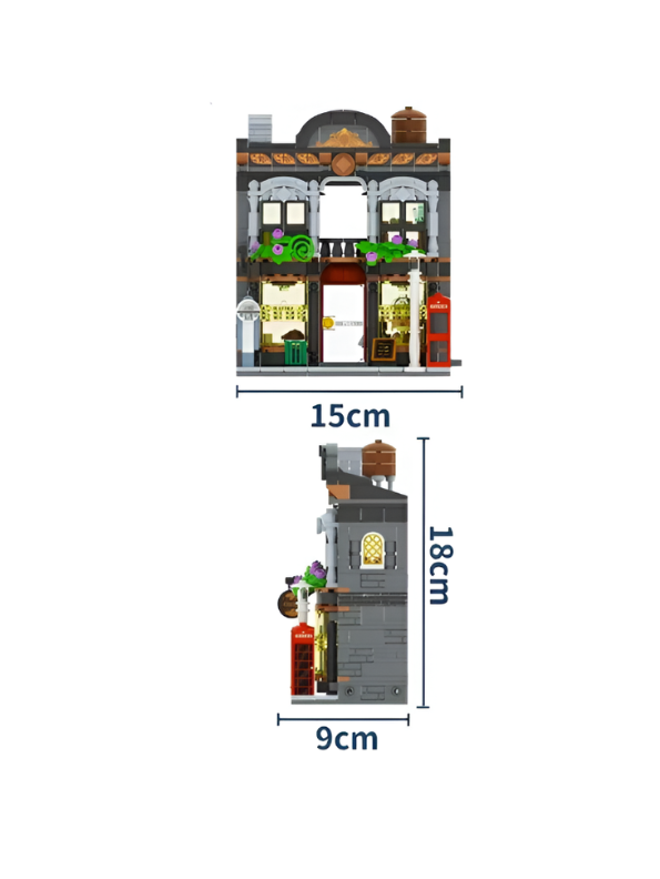 Parisian Coffee Shop Building Blocks Set with LED Lights – Mini City Architecture Toy MD3334.