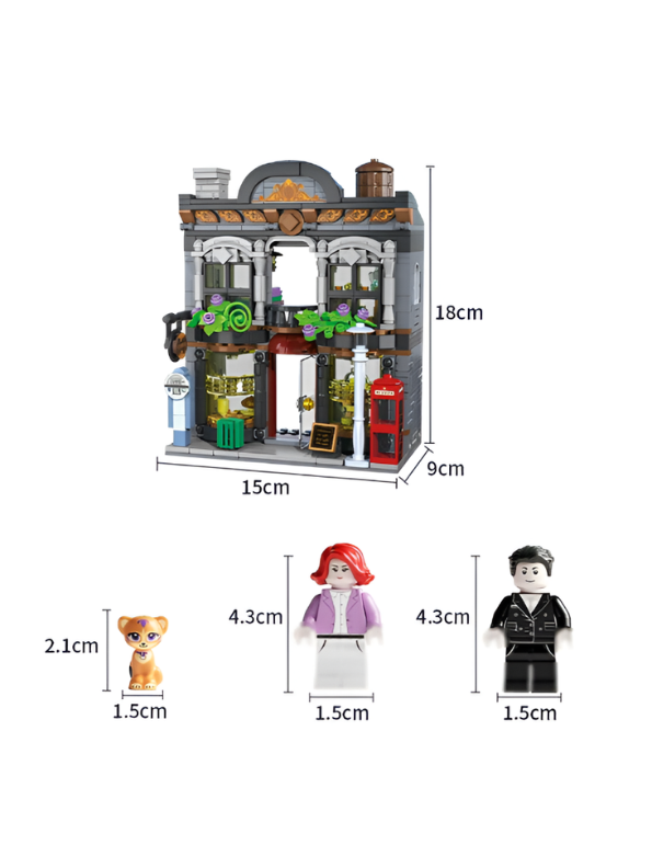 Parisian Coffee Shop Building Blocks Set with LED Lights – Mini City Architecture Toy MD3334.