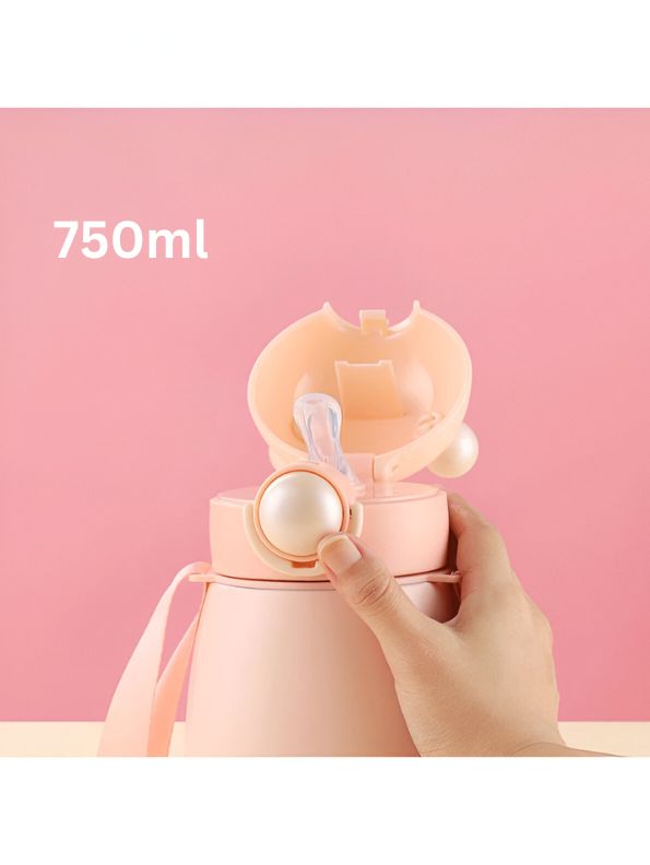 Pearl Kids Sipper Bottle – Stainless Steel 750ml Water Bottle for Girls | Leak-Proof & Stylish NOV5828.