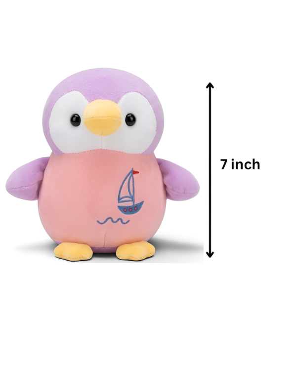 Penguin Toy with Sailboat Embroidery – 7 Inch Soft Plush Pastel Colored Cuddly Stuffed Animal ST14603