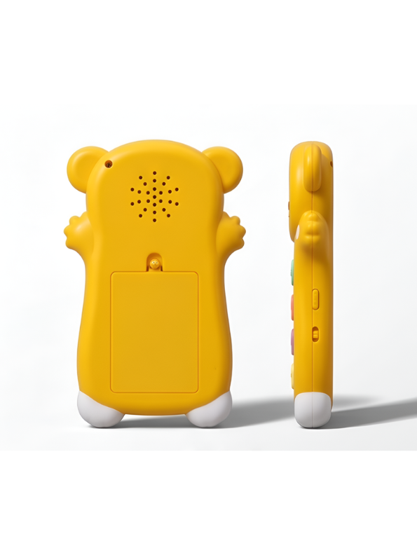 Interactive Toddler Toy Phone – Yellow Cartoon Monster Musical Smartphone with 12 Sound Modes & Engaging LED Lights NX15508