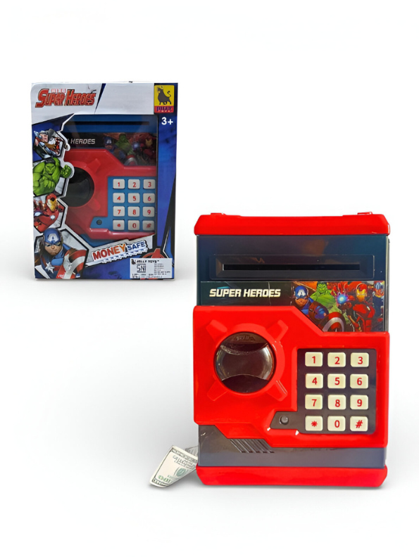 Super Hero Themed Kids Money Safe - Password Protected Digital Coin Bank - Perfect Birthday Gift for Boys & Girls LMI10569