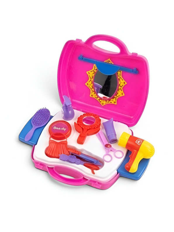 Pink Beauty Kit Toy Suitcase – Pretend Play Makeup & Hair Styling Set LMI7680.