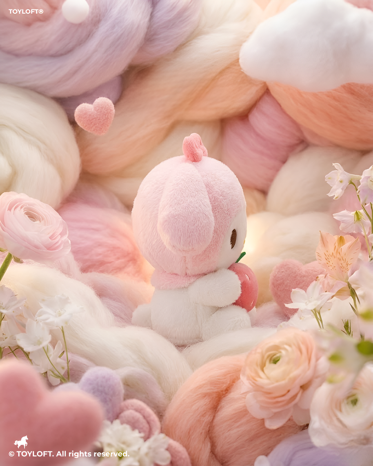 Pink Bunny Plush Toy Holding Strawberry 10-Inch – Soft Kawaii Stuffed Animal Gift for Kids ST15432