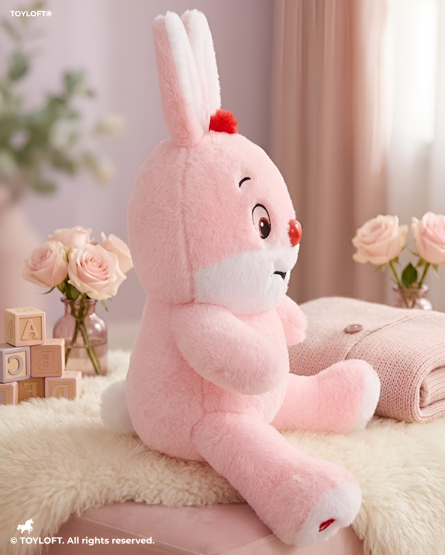Pink Bunny Plush Toy – 8 Inch Soft Stuffed Rabbit, Cute Cuddly Bunny Doll ST14753.