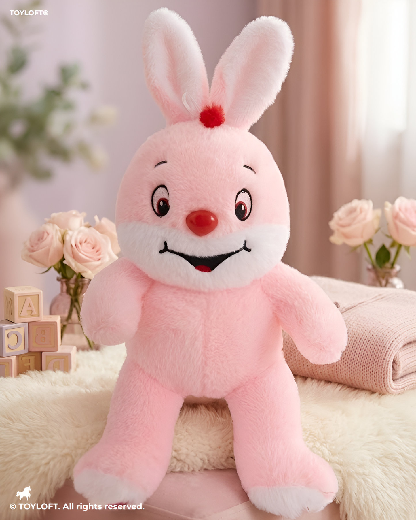 Pink Bunny Plush Toy – 8 Inch Soft Stuffed Rabbit, Cute Cuddly Bunny Doll ST14753.