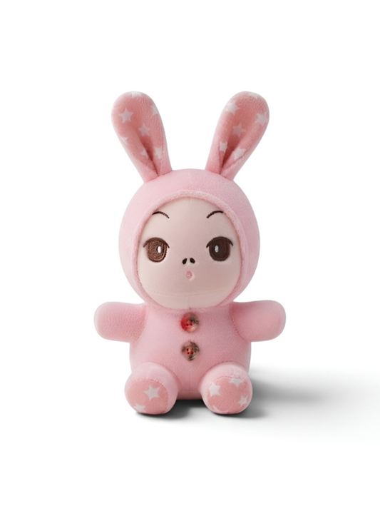 Pink Bunny Plushie | 7-Inch Stuffed Toy in Rabbit Costume Soft Toy ST11910