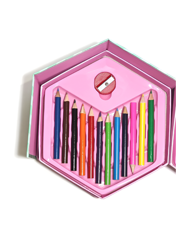 Pink Drawing Art Kit – Folding Hexagonal Coloring Set LMI1492.