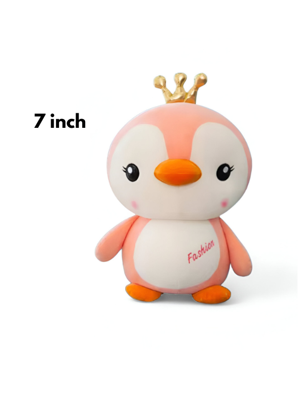 Pink Penguin Plush Toy with Crown – 7-Inch Cute Stuffed Animal Gift for Kids LMI12005.