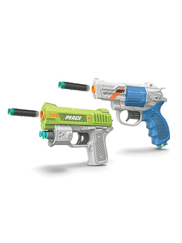 Pioneer 2-in-1 Toy Foam Blaster Set – Manual M1911 Pistol & Revolver with 10 EVA Suction Dart Bullets for Kids Age 6+  LMI16094