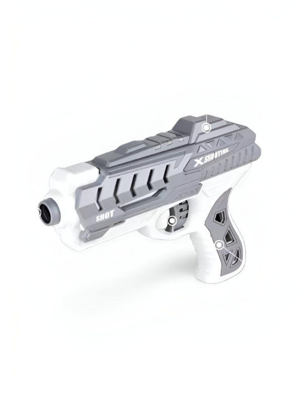 Pistol Shooting Soft Bullets – Safe Soft Bullet Toy Gun for Kids | Foam Dart Pistol with Easy Trigger Action Grey LMI15184.