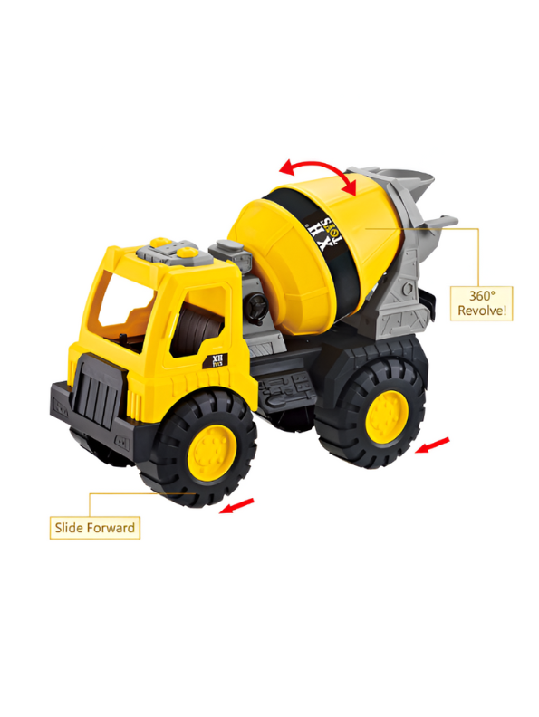 Plastic Cement Mixer Truck  – Durable Construction Toy Vehicle for Kids LMI10731.