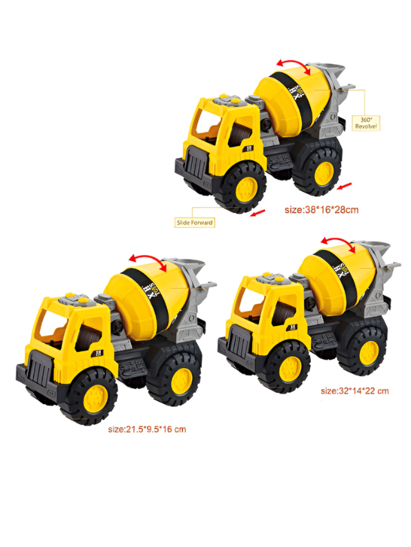 Plastic Cement Mixer Truck  – Durable Construction Toy Vehicle for Kids LMI10731.