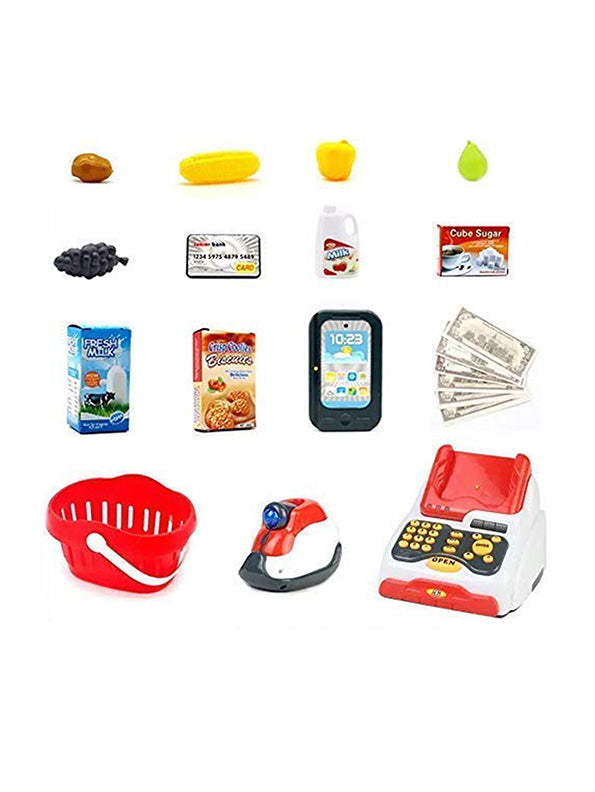 Big Size Kids Cash Register Pretend Play Set 18 Pcs (MS-M-13