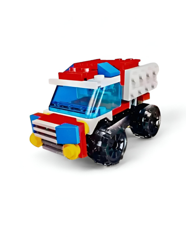 Play Box City Ambulance Building Set – 53 PCS Construction Toy for Kids | Create Vehicle & Robot Models TV4675.